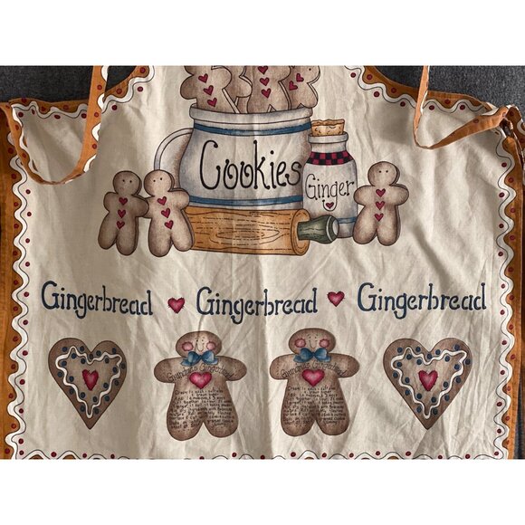VTG gingerbread apron hand made fun fabric dianna marcum marcus grandma’s recipe - Picture 4 of 6